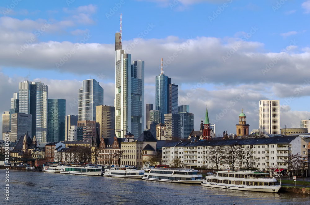 Naklejka premium view of Frankfurt am Main, Germany