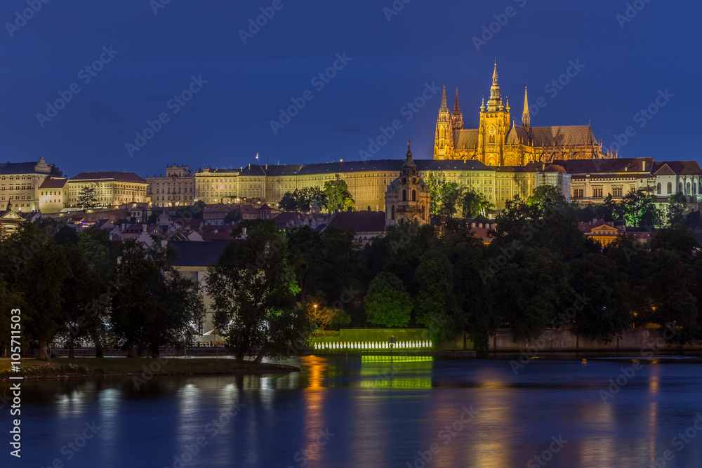 Castle  by night in Prague, Czech Republic