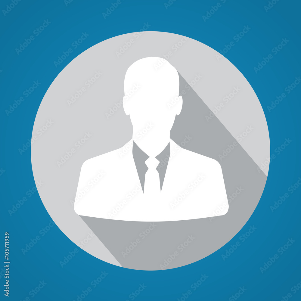 Avatar on businessman in tie. Simple falt icon with shadow. Avatar on businessman in tie. Simple falt icon with shadow.