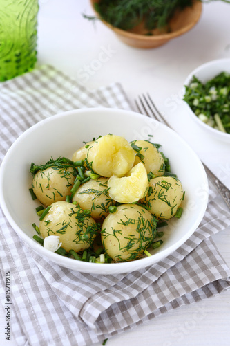 fresh potato with dill