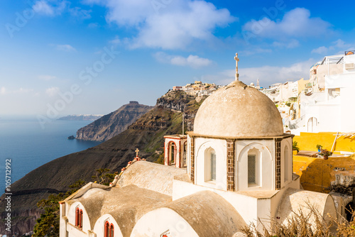 Chapelle orthodoxe à Fira à Santorin, Les Cyclades en Grèce