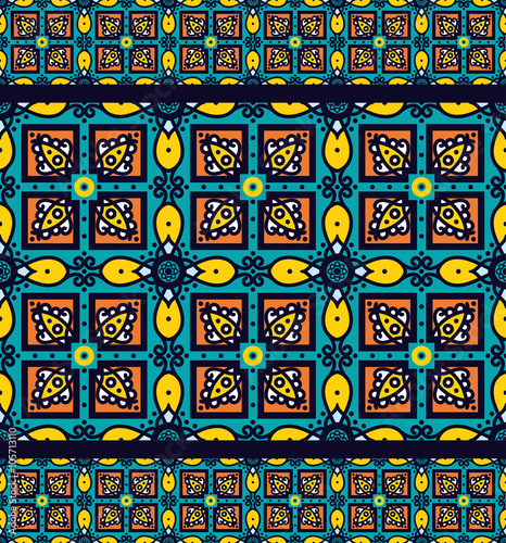 Talavera ?oblana Mexican seamless pattern photo