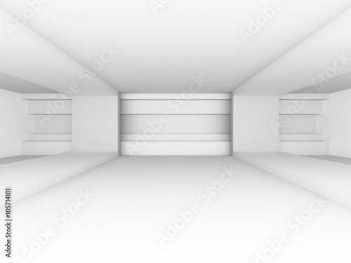 Empty White Room Architecture Background