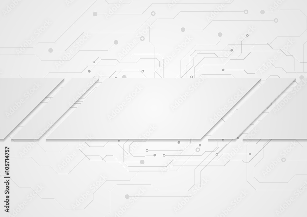 Tech grey abstract background with circuit board Tech grey abstract background with circuit board
