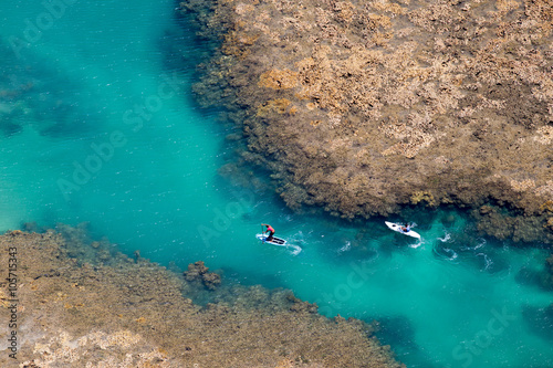 paisagens aéreas dos recifes de corais de Porto de Galinhas, Pernambuco, Brasil photo