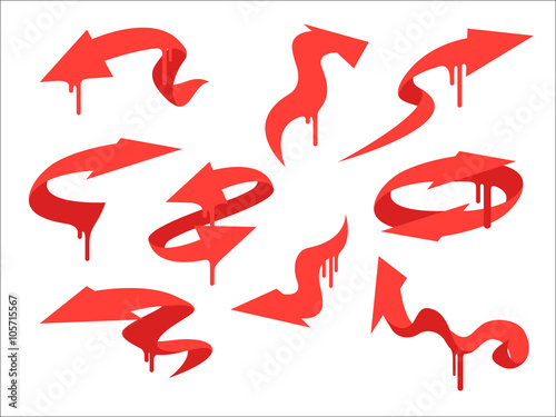 colorful abstract  dripping vector arrows elements