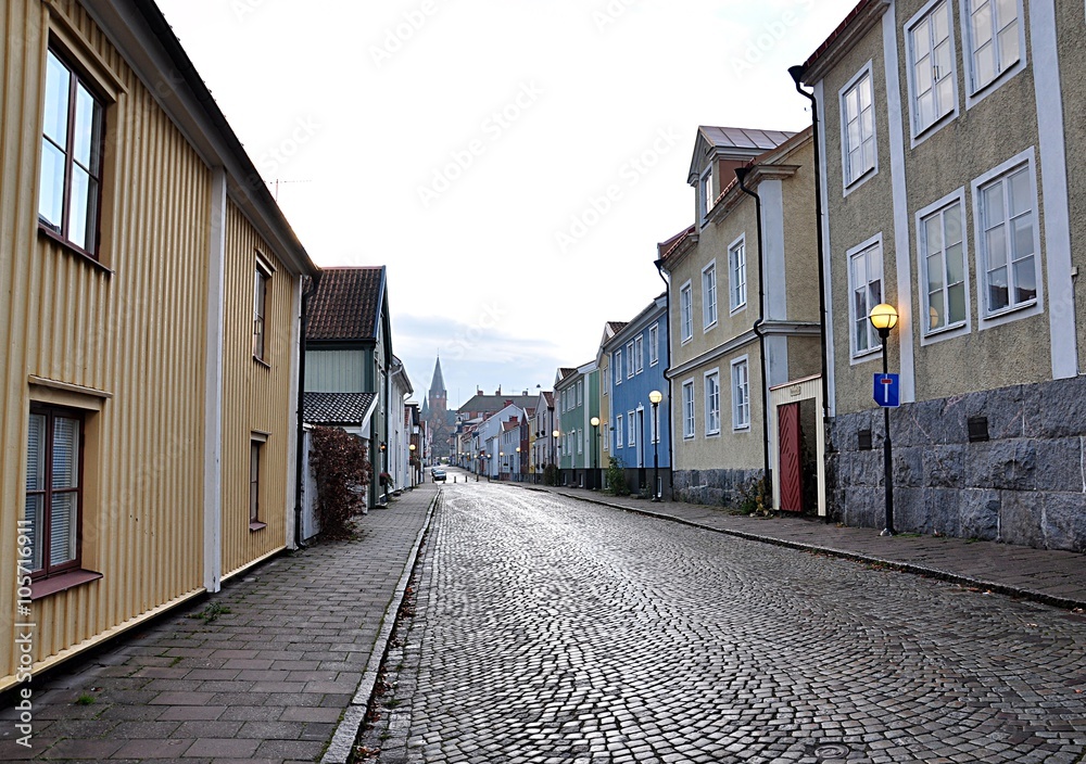 street and city Vastervik,Sweden,Europe