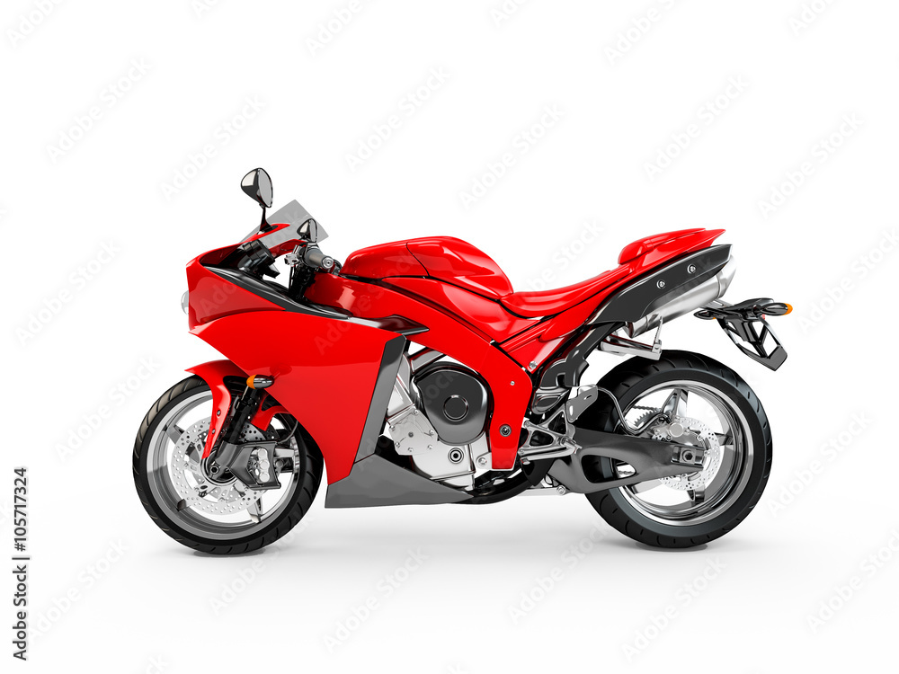 Red motorcycle isolated on a white background Red motorcycle isolated on a white background