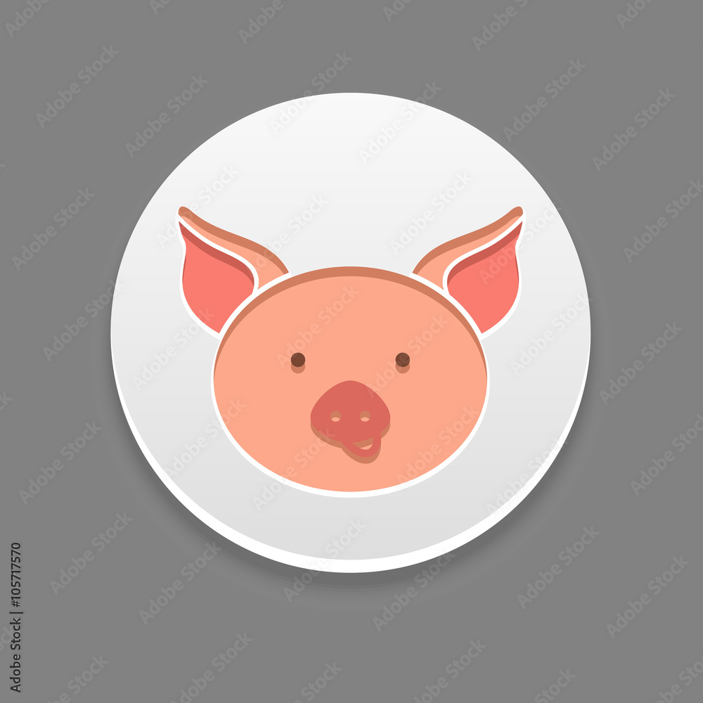 Pig icon. Farm animal vector illustration Pig icon. Farm animal vector illustration