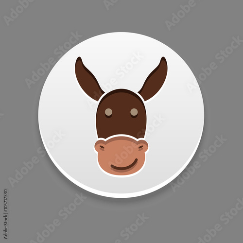 Donkey icon. Farm animal vector illustration