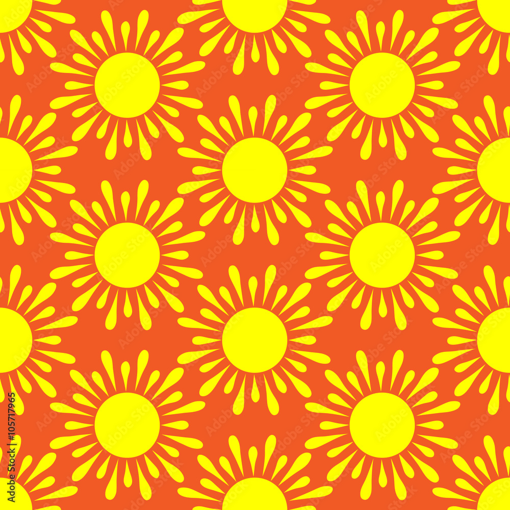Cute seamless pattern of sun. Cute seamless pattern of sun.