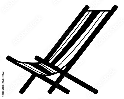 Photo deckchair silhouette isolated on a white background