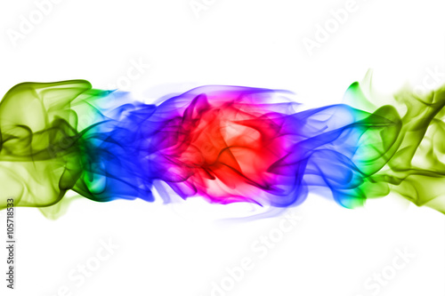 Abstract colorful flame patterns on white background