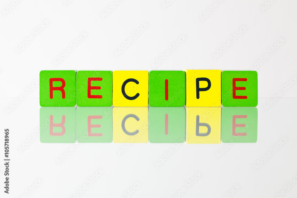 Recipe - an inscription from children's blocks