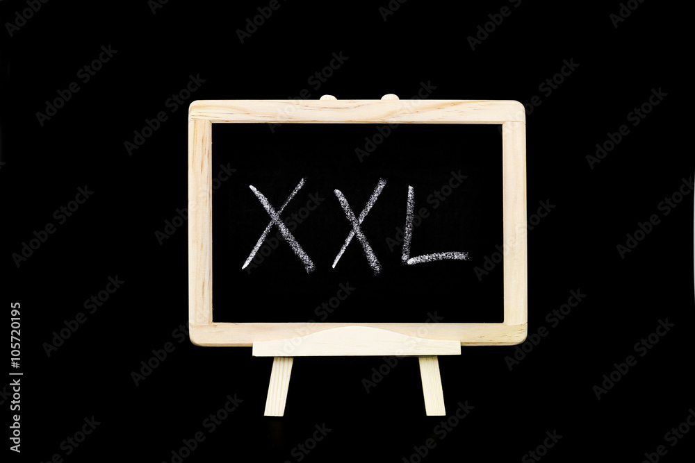 XXL-Symbol auf Tafel