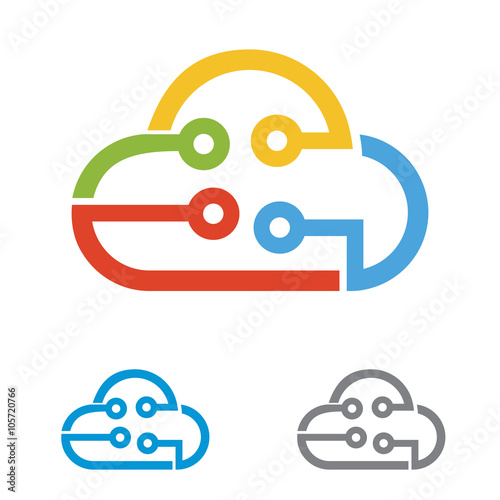 Cloud Computing Network Technology Icon Symbol