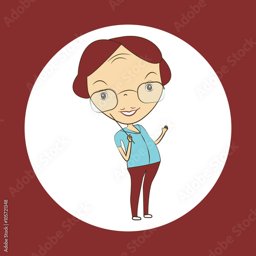 cartoon of person teaching or traning
