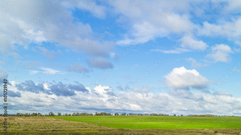 Landscape with blue sky