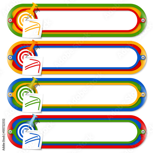 Four colored frames for any text with arrow