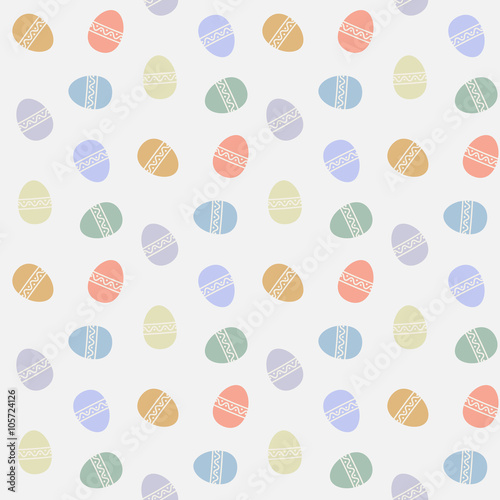 Easter eggs vector pattern flat style.Easter egg isolated vector seamless pattern on a white background.Easter egg pattern for holiday design.Easter egg pattern flat modern style