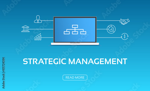 Strategic Management Laptop & Icons
