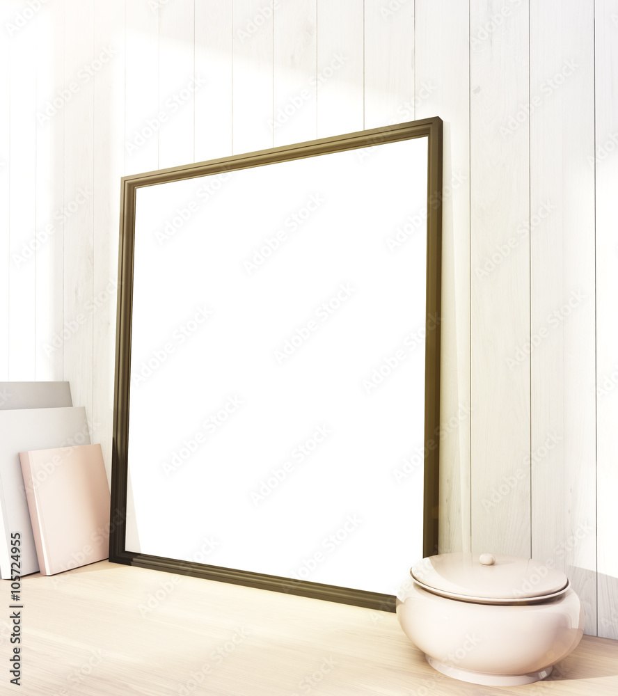 Fototapeta premium Blank frame at wall