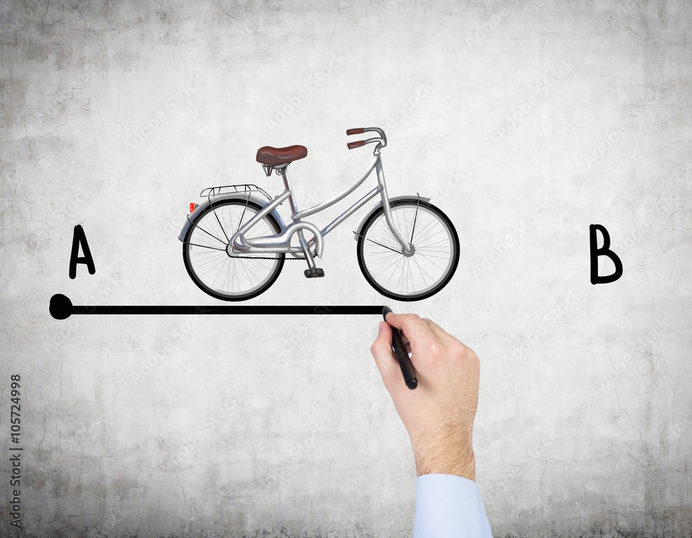 Hand painting bicycle