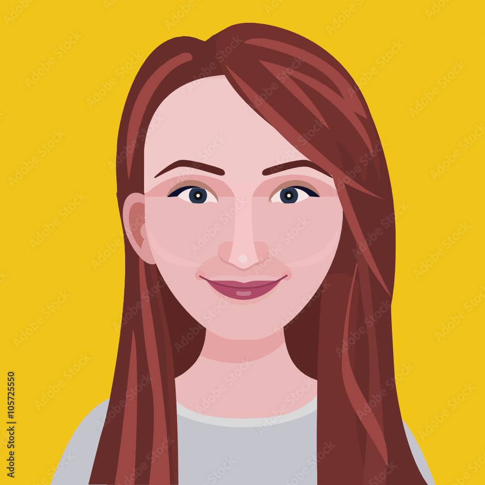 Female avatar icon vector. People characters in flat style. Female avatar icon vector. People characters in flat style.