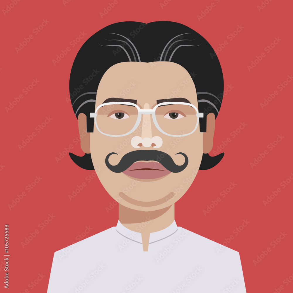 Male avatar icon vector. People characters in flat style. 