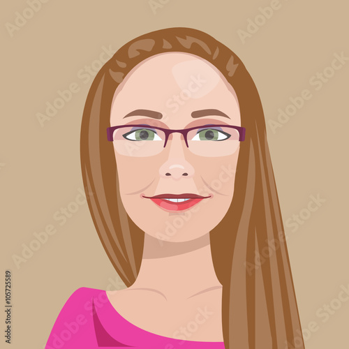 Female avatar icon vector. People characters in flat style. 