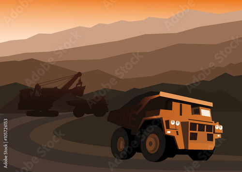 Coal mining in coal mine