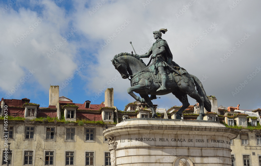 Bronze Statue of King Joao Praca da Figueira.