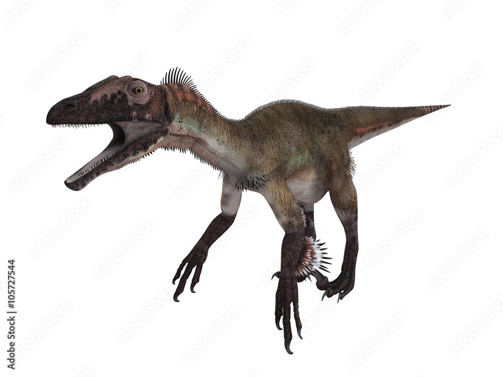 3d render of a Dinosaur inside a white stage