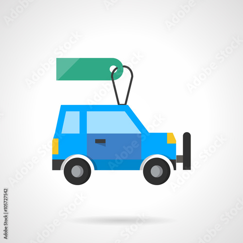 Flat design auto with tag vector icon