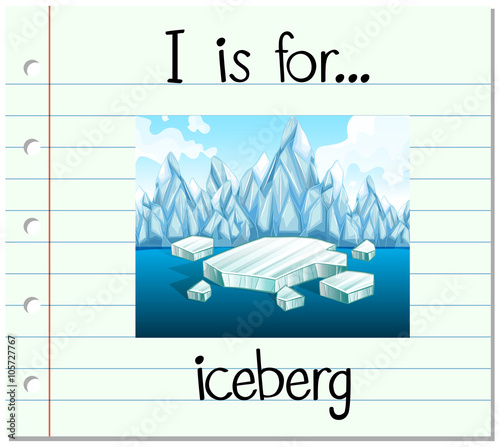 Flashcard letter I is for iceberg