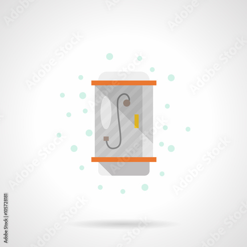 Shower stall flat color vector icon