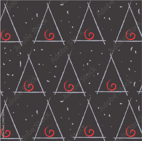 Vector seamless pattern with american indians wigwam campfire. Boho style.