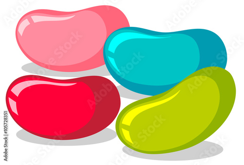 Jelly beans in four colors