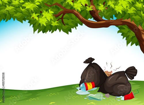 Trashbags in the park