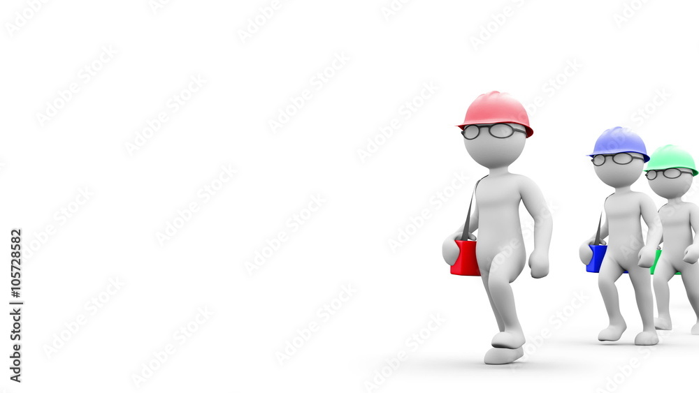 The Engineer. 3D character with a case. People series . With an alpha matte. The Engineer. 3D character with a case. People series . With an alpha matte.