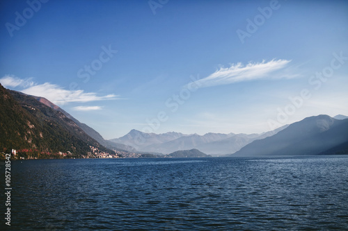 view of the mountain lake of Como, Italy