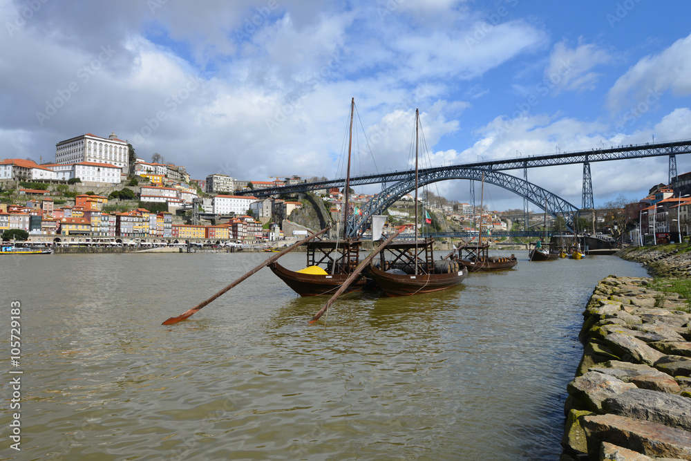 Porto, Oporto, Douro, Rabelos, Ponte Dom Luis I, Unesco Weltkulturerbe, Bogenbrücke, Portwein, Ribeira, Portugal, Rio Douro, Porto
