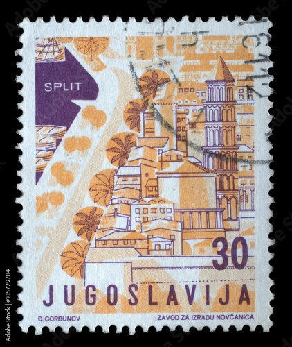 Stamp printed in Yugoslavia from the Local Tourism issue shows Split, Croatia, circa 1959. photo