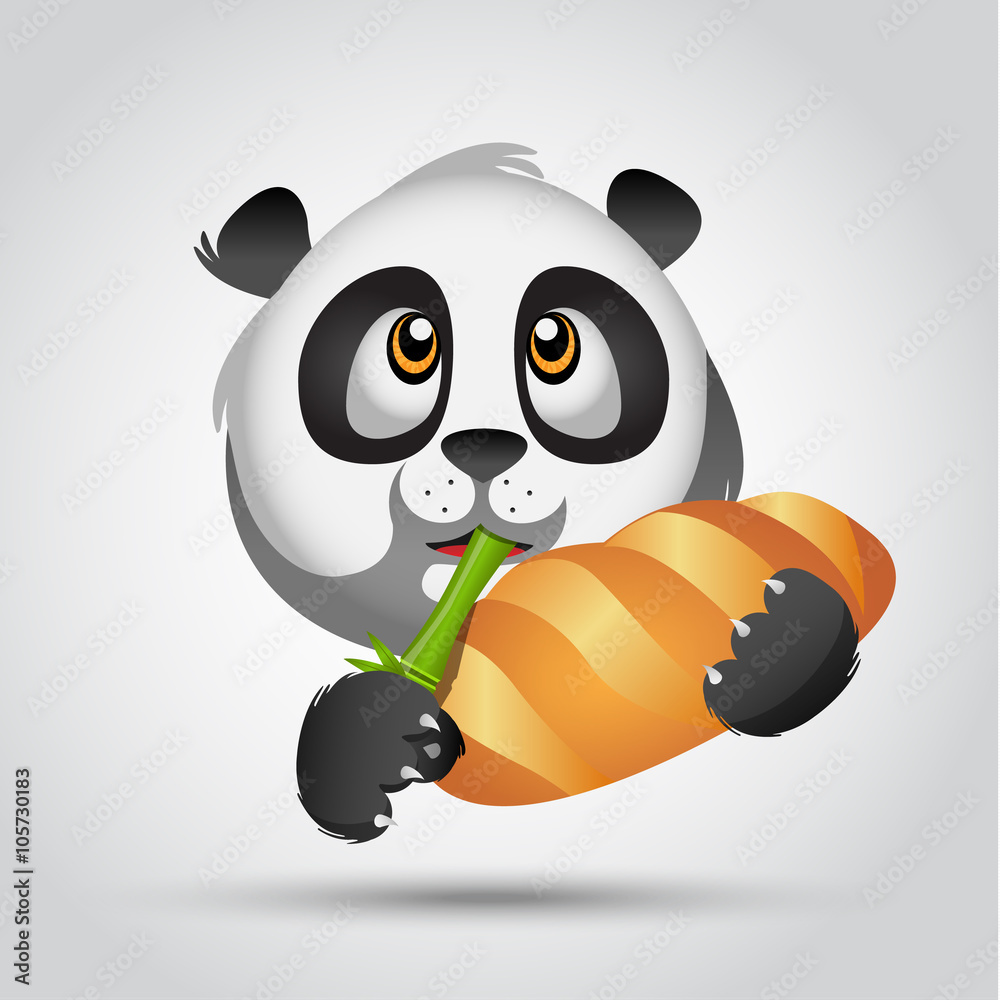 Fototapeta premium Panda Icon bread