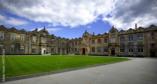 Lawn in the old courtyard photo