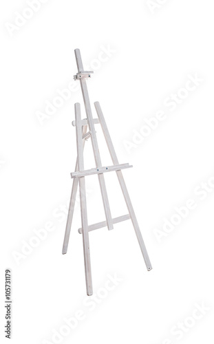 White wooden easel isolated on a white background