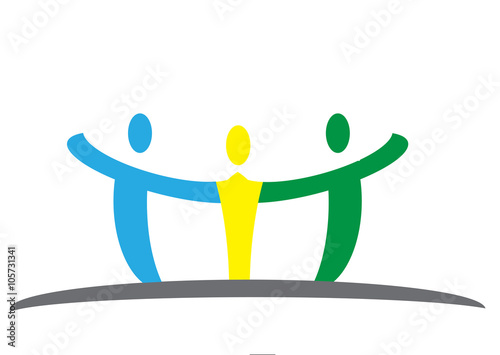 Family touching with hands logotype