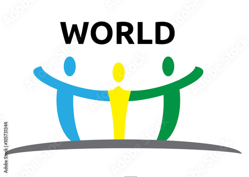 Family touching with hands logotype