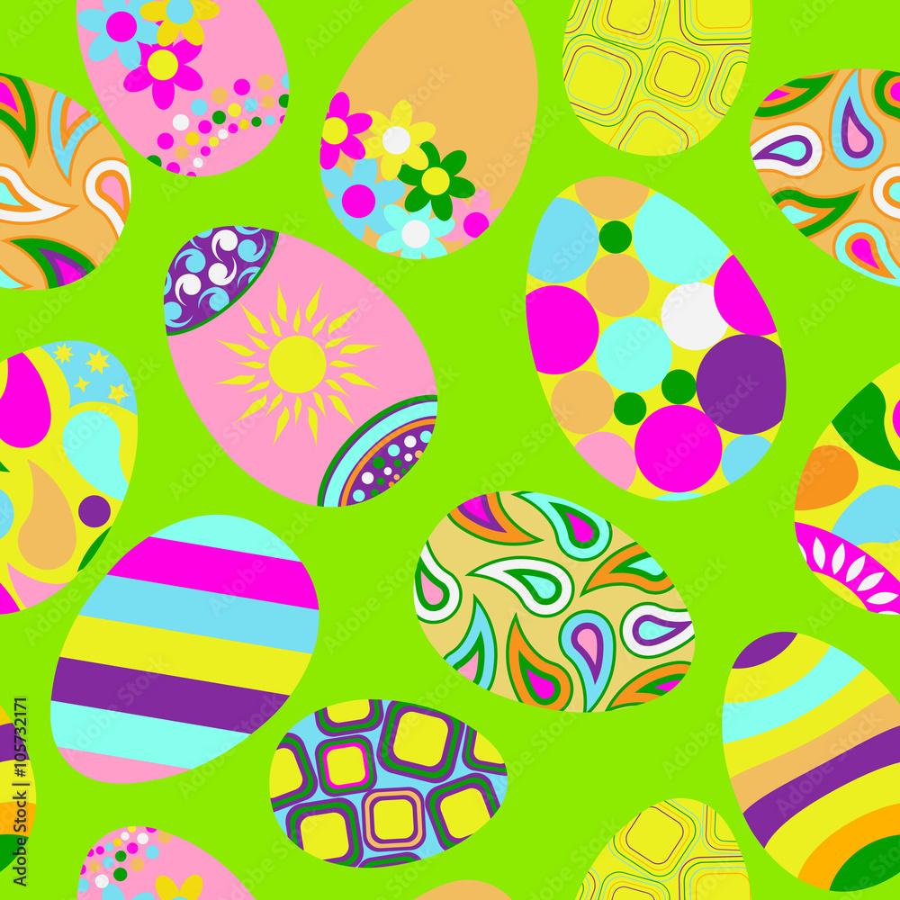 Seamless multicolored pattern of Easter eggs Seamless multicolored pattern of Easter eggs