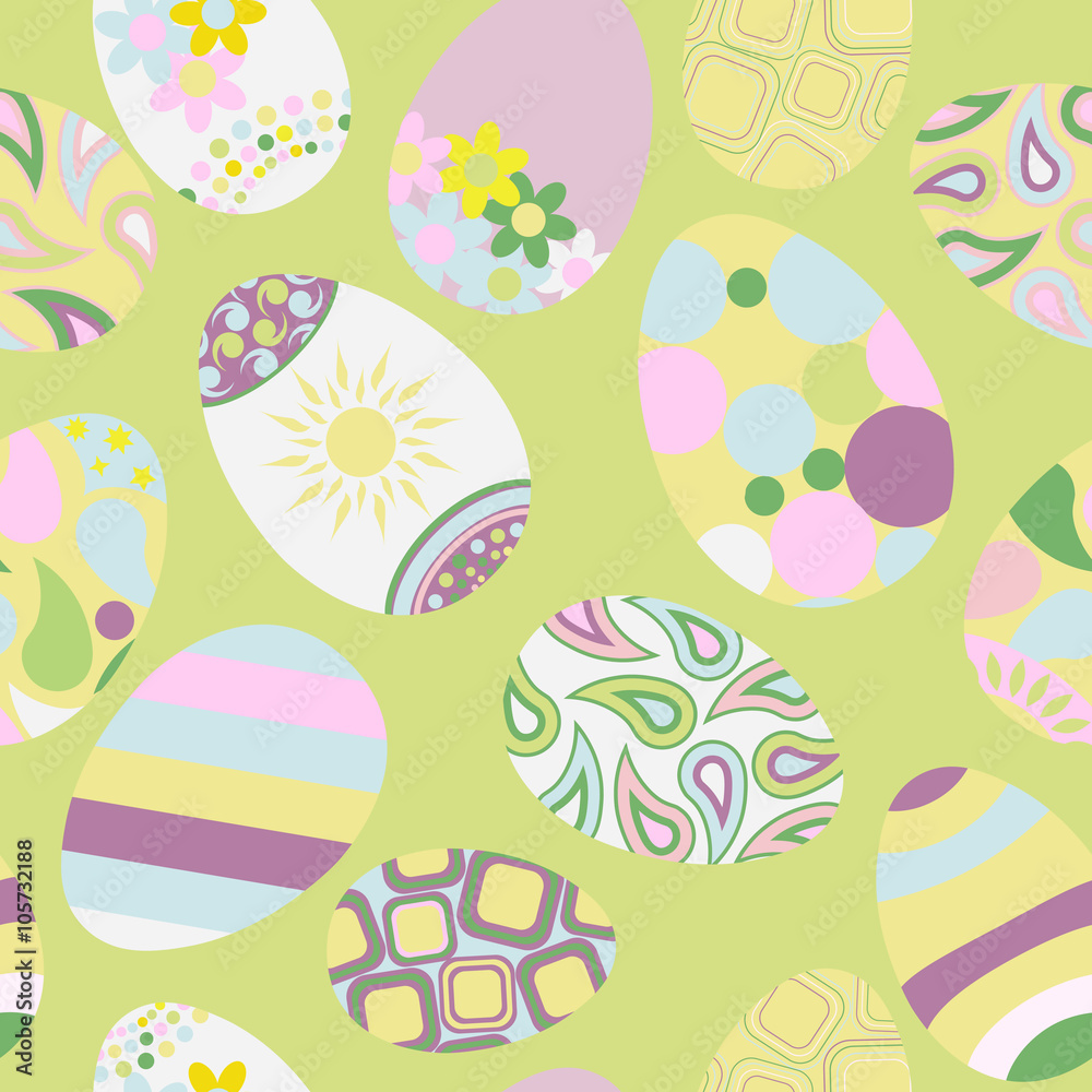 Seamless multicolored pattern of Easter eggs Seamless multicolored pattern of Easter eggs